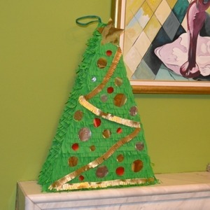 Πινιάτα χριστουγεννιάτικο δέντρο I - κορδόνια, παιδί, γενέθλια, birthday, χριστουγεννιάτικο, πινιάτες, γιορτή, party, διακοσμητικά, δέντρο - 2