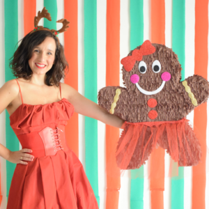 Πινιάτα Gingerbread (Αγόρι και Κορίτσι) - κορδόνια, αξεσουάρ, γενέθλια, χριστουγεννιάτικο, πινιάτες, γιορτή, party - 2
