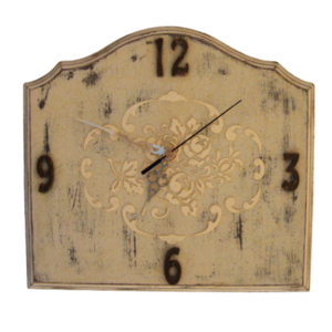 Vintage ξύλινο ρολόι με την τεχνική της παλαίωσης - ξύλο, ξύλο, vintage, τοίχου, ρολόγια