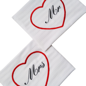 Mr & Mrs μαξιλαροθήκες - ύφασμα, κεντητά, διακοσμητικά, αγ. βαλεντίνου
