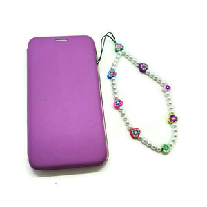 Aξεσουάρ κινητού Phone Strap με Πέρλες και Καρδιές Λουλούδι - με πέρλες, πέρλες, λουράκια - 2