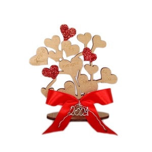 Γούρι 2024 δεντράκι από ξύλο με ευχές 11,5×4,5×15,5cm - χριστουγεννιάτικα δώρα, γούρια, πρωτοχρονιά, δέντρο