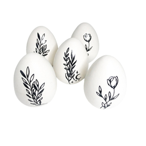 7 γύψινα αυγά σε φυσικό μέγεθος 5εκ - πασχαλινά αυγά διακοσμητικά, πασχαλινή διακόσμηση, υλικά κατασκευών - 2