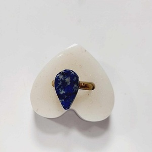 Δαχτυλίδι επιχρυσωμένο με ημιπολύτιμο λίθο Λάπις Λάζουλι - ημιπολύτιμες πέτρες, επιχρυσωμένα, δάκρυ, αυξομειούμενα, φθηνά - 2