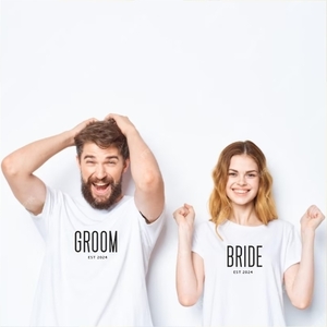 SET 2 T-Shirt / GROOM - BRIDE / Custom tshirt - δώρα - 2