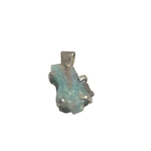 Χειροποίητο μενταγιόν ασήμι 925 με ακατέργαστο γαλάζιο Σμιθσονίτη 2,5 εκ. Χ 1 εκ. - ασήμι, ημιπολύτιμες πέτρες, ασήμι 925, 100% φυσικό