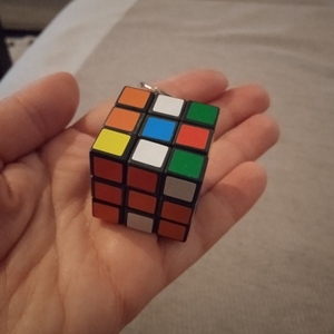 Σετ 2τμχ! Μπρελοκ κυβος του Ρουμπικ 3εκ. (Rubik) πολυχρωμο - apois - πλαστικό, σπιτιού - 3