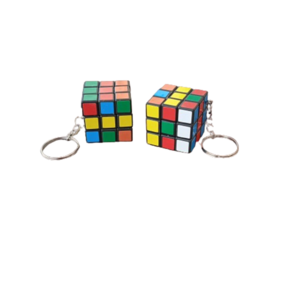 Σετ 2τμχ! Μπρελοκ κυβος του Ρουμπικ 3εκ. (Rubik) πολυχρωμο - apois - πλαστικό, σπιτιού