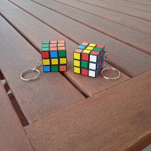 Σετ 2τμχ! Μπρελοκ κυβος του Ρουμπικ 3εκ. (Rubik) πολυχρωμο - apois - πλαστικό, σπιτιού - 2