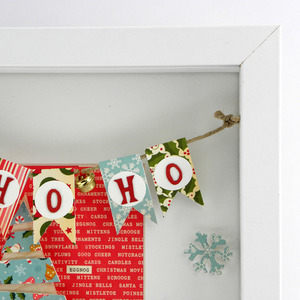Χριστουγεννιάτικο καδράκι "Ho Ho Ho" - ξύλο, ιδιαίτερο, μοναδικό, πίνακες & κάδρα, χαρτί, δέντρα, δώρο, διακόσμηση, χριστουγεννιάτικο, διακοσμητικά, για παιδιά - 5