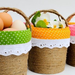 Πασχαλινά καλαθάκια για αυγά - λαμπάδες, νονά, αυγό, πάσχα, διακοσμητικά