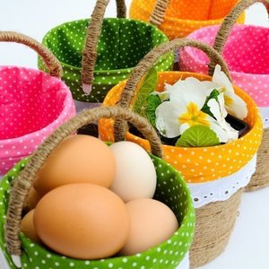 Πασχαλινά καλαθάκια για αυγά - λαμπάδες, νονά, αυγό, πάσχα, διακοσμητικά - 2