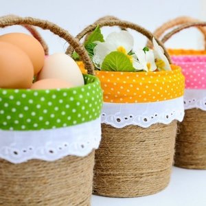 Πασχαλινά καλαθάκια για αυγά - λαμπάδες, νονά, αυγό, πάσχα, διακοσμητικά - 4