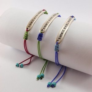Colour ID bracelets - chic, fashion, ταυτότητες, μέταλλο, κορδόνια, χειροποίητα, χάντρες, minimal, boho, αυξομειούμενα - 2