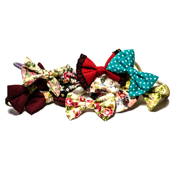 Σετ Hair Bow Floral Patterns Λαστιχάκια