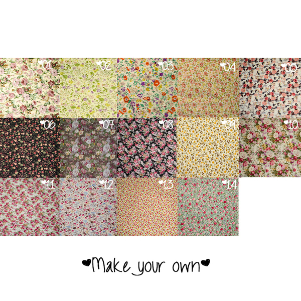 Σετ Hair Bow Floral Patterns Λαστιχάκια