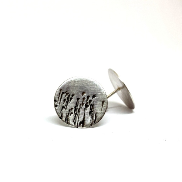 Tiny sterling silver earrings-χειροποίητα ασημένια σκουλαρίκια - γυναικεία, στρογγυλό, ασήμι 925, κύκλος, λουλούδια, καρφωτά, μικρά