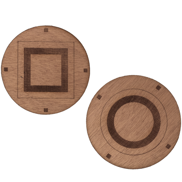 6 ξύλινα σουβερ γεωμετρικά - ξύλο, σουβέρ, φελλός, ξύλινα διακοσμητικά, είδη σερβιρίσματος, ξύλινα σουβέρ - 4