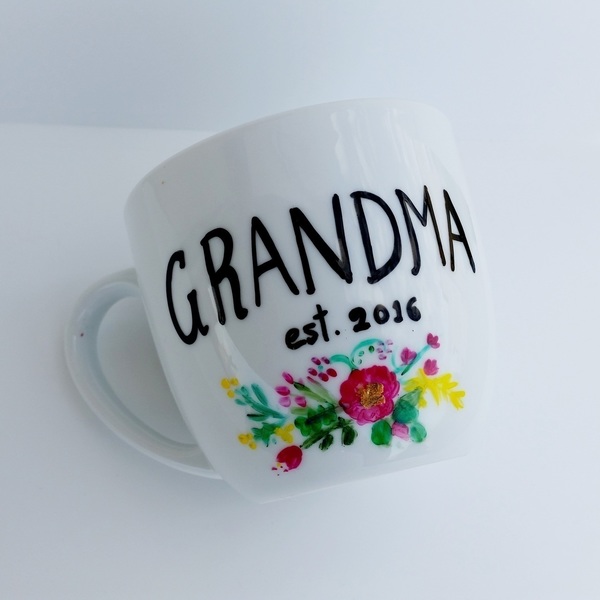 Κούπα για καφέ/τσάι για τη νεα γιαγιά - ζωγραφισμένα στο χέρι, σμάλτος, γιαγιά, πορσελάνη, δωράκι, βρεφικά, κούπες & φλυτζάνια, δώρο για τη γιαγιά - 2