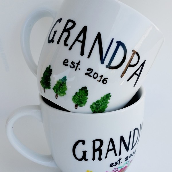 Κούπα για το νέο παππού - ζωγραφισμένα στο χέρι, σμάλτος, παππούς, πορσελάνη, δωράκι, βρεφικά, κούπες & φλυτζάνια - 4