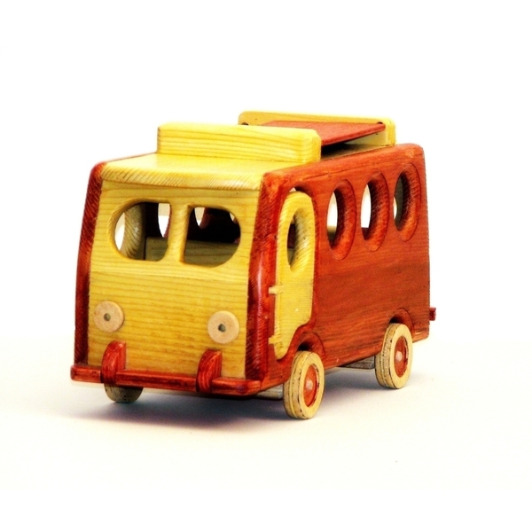 Ξύλινο Κατασκηνωτικό Λεωφορειο - ξύλο, παιχνίδι, ξύλινα παιχνίδια