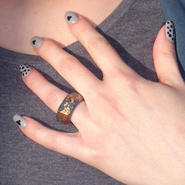 Δαχτυλίδι τσιμέντου "Φοίνιξ" - handmade, χαλκός, τσιμέντο, δαχτυλίδι, γεωμετρικά σχέδια, χειροποίητα, rock, σταθερά, μεγάλα - 3