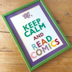 Keep Calm and read Comics...Κάδρο με κέντημα! - βαμβάκι, κεντητά, διακοσμητικό, ξύλο, πίνακες & κάδρα, αγάπη, κορδόνια, παιδί, δωράκι, πρωτότυπα δώρα, Black Friday - 2