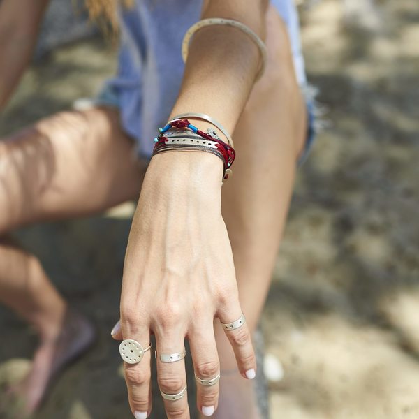Βραχιόλι unisex ταυτότητα τρυπητή 925 με κηρώνημα - ασήμι 925, κερωμένα κορδόνια, ταυτότητες, ασήμι 925, αντρικά βραχόλια, βραχιόλια - 4