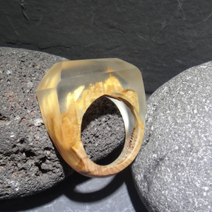 Ξύλινο Δαχτυλίδι ρητίνης - statement, ξύλο, ρητίνη, δαχτυλίδι, ξύλινο, σταθερά, μεγάλα - 4