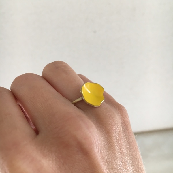 Δαχτυλίδι ορειχάλκινο χειροποίητο με σμάλτο - καλοκαιρινό, μοναδικό, μοντέρνο, ορείχαλκος, δαχτυλίδι, χειροποίητα, minimal, αυξομειούμενα, φθηνά - 5