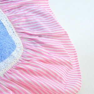 Baby blue with pink stripes - must, χειροποίητα, θάλασσα, καλοκαίρι, ξεχωριστό, ιδιαίτερο, βαμβάκι, δαντέλα, παραλία