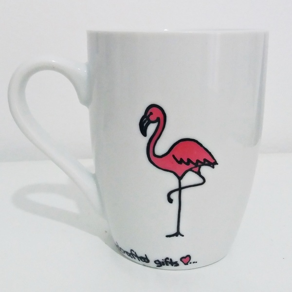 NEW!!!Κούπα "Be a...flamingo" - ιδιαίτερο, μοναδικό, καλοκαίρι, κουζίνα, χειροποίητα, πορσελάνη, δωράκι, must, γενέθλια, flamingos, κούπες & φλυτζάνια - 2