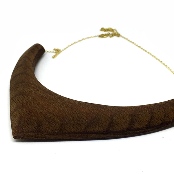 Boomerang Necklace - ξύλο, ξύλο, κολιέ, χειροποίητα, ξύλινο, κοσμήματα, ξύλινα κοσμήματα - 2