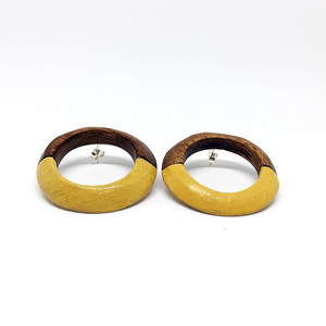 Split Earth Earrings - ξύλο, ασήμι 925, ασήμι 925, χειροποίητα, ξύλινο, ξύλινα κοσμήματα, κρεμαστά