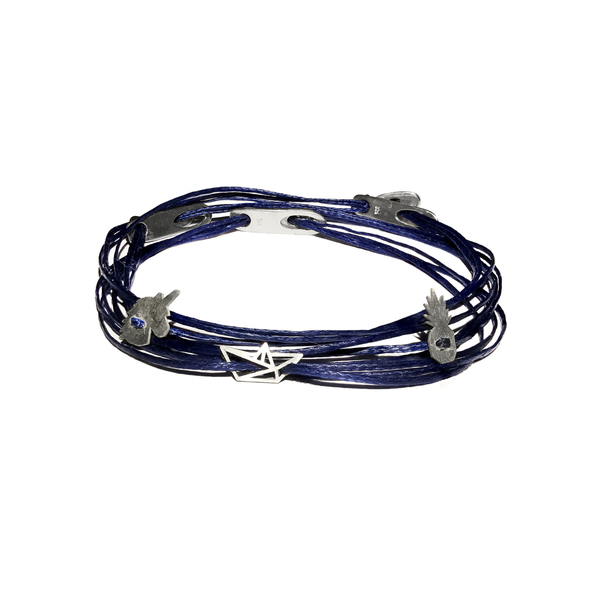 Pineapple Bracelet - γυναικεία, unisex, ασήμι 925, ασήμι, ασημένιο κούμπωμα, κορδόνια, σταθερά, minimal, boho, χεριού, charms, κοσμήματα, βραχιόλια - 3