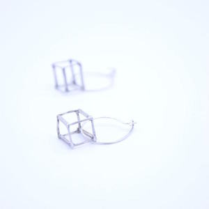 ''Cubes'' earrings - μοντέρνο, ασήμι 925, σκουλαρίκια, γεωμετρικά σχέδια, χειροποίητα, minimal, μικρά, earrings, κρεμαστά
