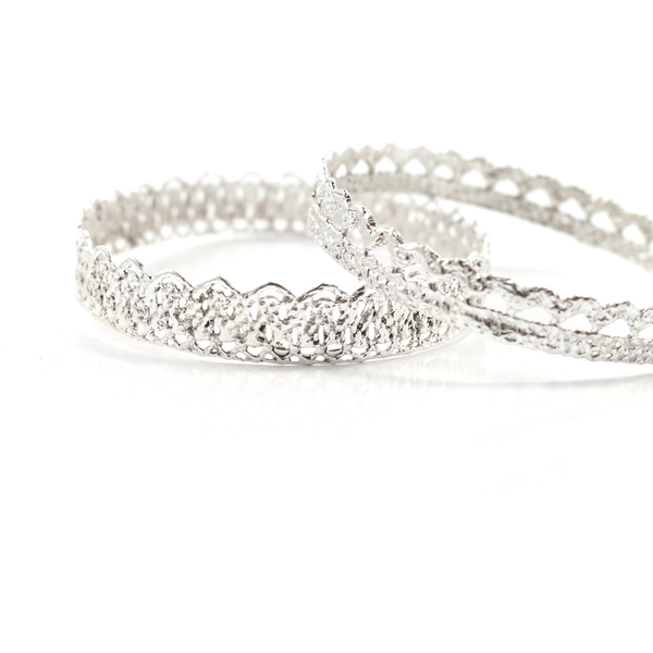 Silver lace Bracelet - ασήμι, ασήμι, chic, δαντέλα, ιδιαίτερο, μοντέρνο, ασήμι 925, ασήμι 925, είδη γάμου, romantic, minimal, ασημένια, boho, σταθερά, χειροπέδες - 2