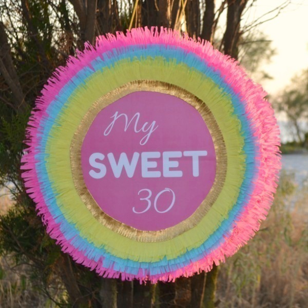 Πινιάτα My sweet 30 - πινιάτες, birthday, γενέθλια, δώρο, χειροποίητα, κορίτσι, έκπληξη, παιχνίδι, κορώνα - 2