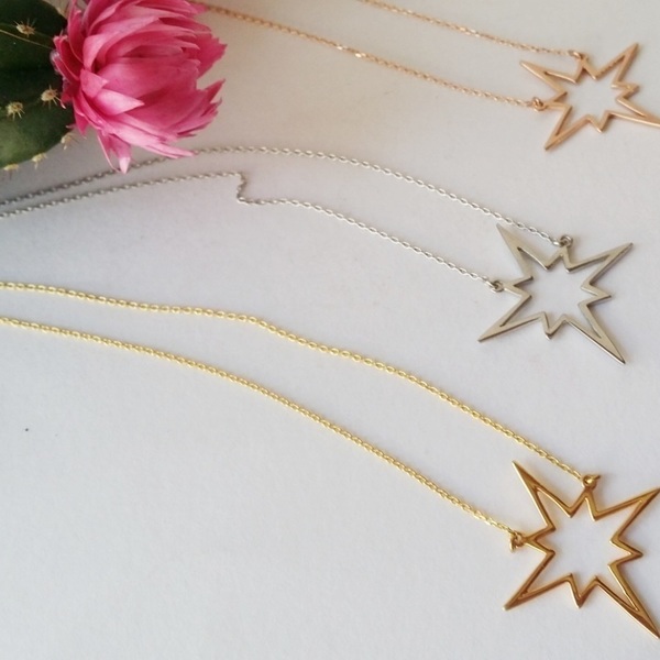 Necklace North star - ασήμι 925, αστέρι, αγάπη, unique, δώρα γενεθλίων, δώρα για γυναίκες - 4
