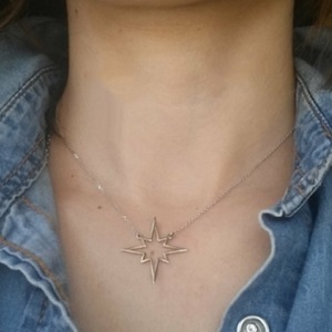 Necklace North star - ασήμι 925, αστέρι, αγάπη, unique, δώρα γενεθλίων, δώρα για γυναίκες - 5
