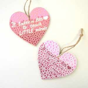 Ξύλινη ζωγραφισμένη καρδιά για δασκάλους - ξύλο, ζωγραφισμένα στο χέρι, είδη δώρου, διακοσμητικά - 3
