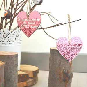 Ξύλινη ζωγραφισμένη καρδιά για δασκάλους - ξύλο, ζωγραφισμένα στο χέρι, είδη δώρου, διακοσμητικά - 5