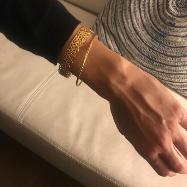 Twisted silver bracelet - ασήμι, chic, κλασσικό, επιχρυσωμένα, επιχρυσωμένα, ασήμι 925, romantic, all day, minimal, unique, σταθερά, all season, χειροπέδες - 2