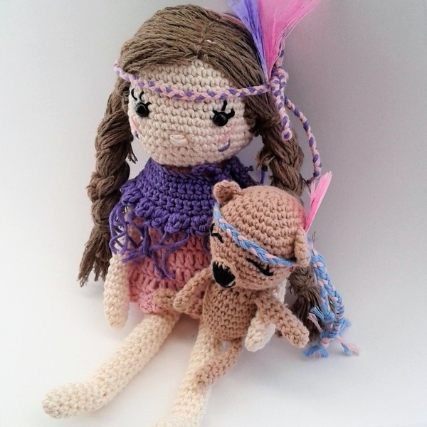Πλεκτή κούκλα - Scarlett, the purple rose amigurumi - παιχνίδι, κορίτσι, crochet, βελούδο, λούτρινα, αρκουδάκι, βαμβακερό νήμα, πλεκτή, amigurumi, κούκλες, λούτρινα αρκουδάκια