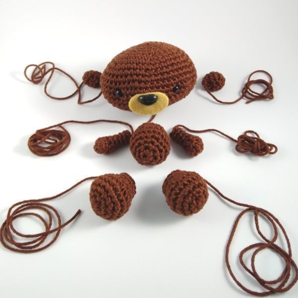 Πλεκτό αρκουδάκι - amigurumi, παιχνίδι, δώρα για παιδιά, τσόχα, βαμβάκι, λούτρινα, λούτρινα αρκουδάκια - 5