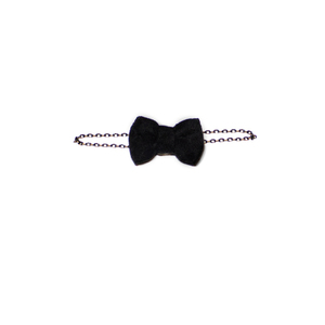 Black Suede Bow Bracelet - ύφασμα, φιόγκος, σουέντ, charms, ιδιαίτερο, romantic, χεριού, αυξομειούμενα