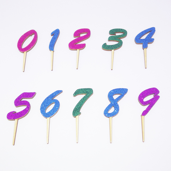 Cake topper Αριθμός με glitter για τούρτα - γενέθλια, διακοσμητικά για τούρτες, αγόρι, κορίτσι - 3