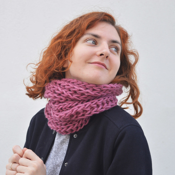 Χειροποίητος knitted μάλλινος λαιμός VINTAGE - μαλλί, χειμωνιάτικο, κασκόλ, χειροποίητα, λαιμοί