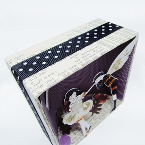 Κουτί σκιών - Φθινοπωρινό φιλί - χαρτί, γκλίτερ, πουά, διακόσμηση, φθινόπωρο, διακοσμητικά - 2
