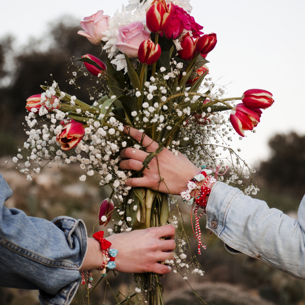 Red Daisy March - μάρτης, μαρτάκια, χειροποίητα, φιόγκος, ιδιαίτερο, romantic, swarovski, με φούντες, γυναικεία, λουλούδι, swarovski - 5